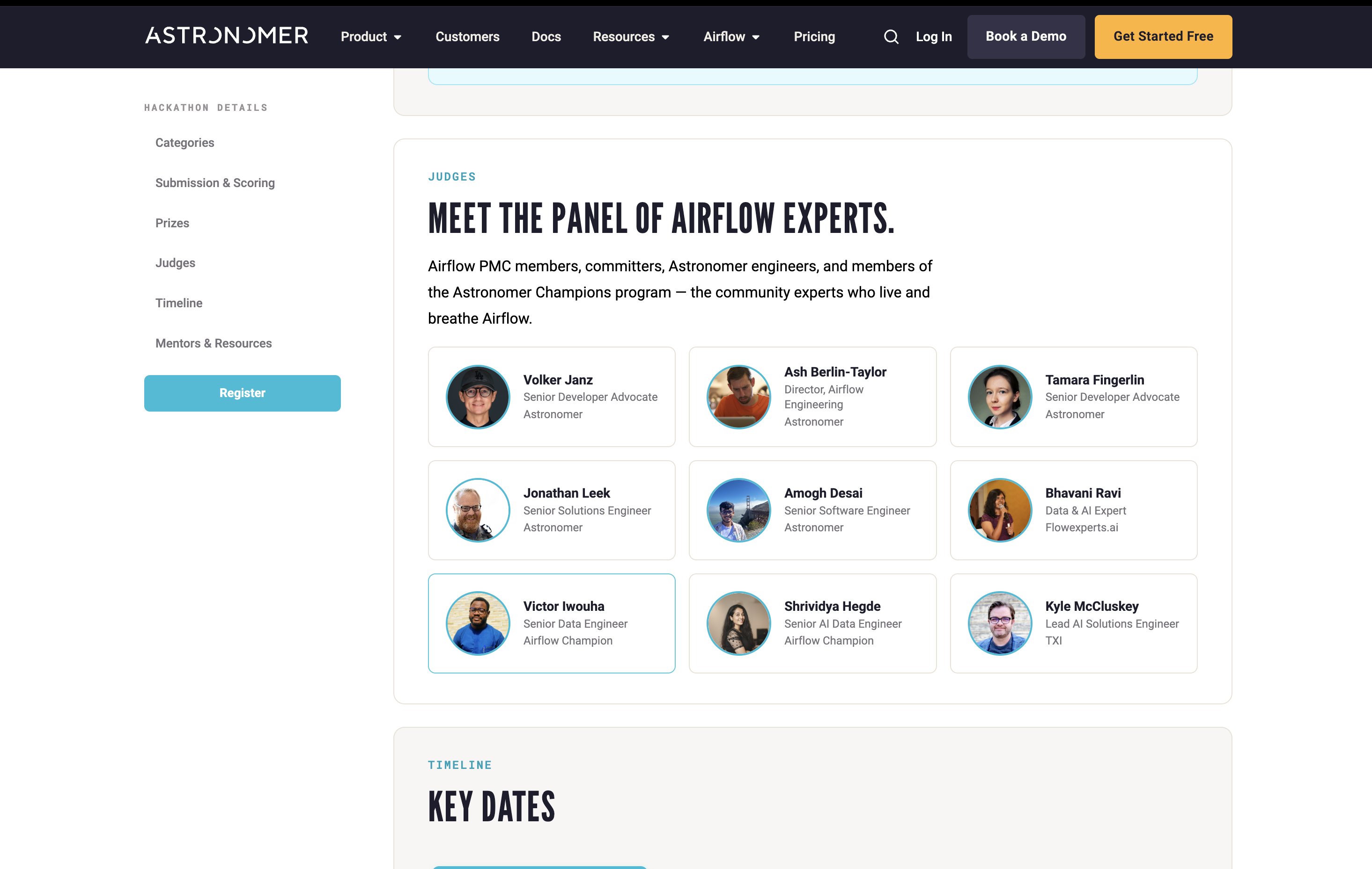 Events page