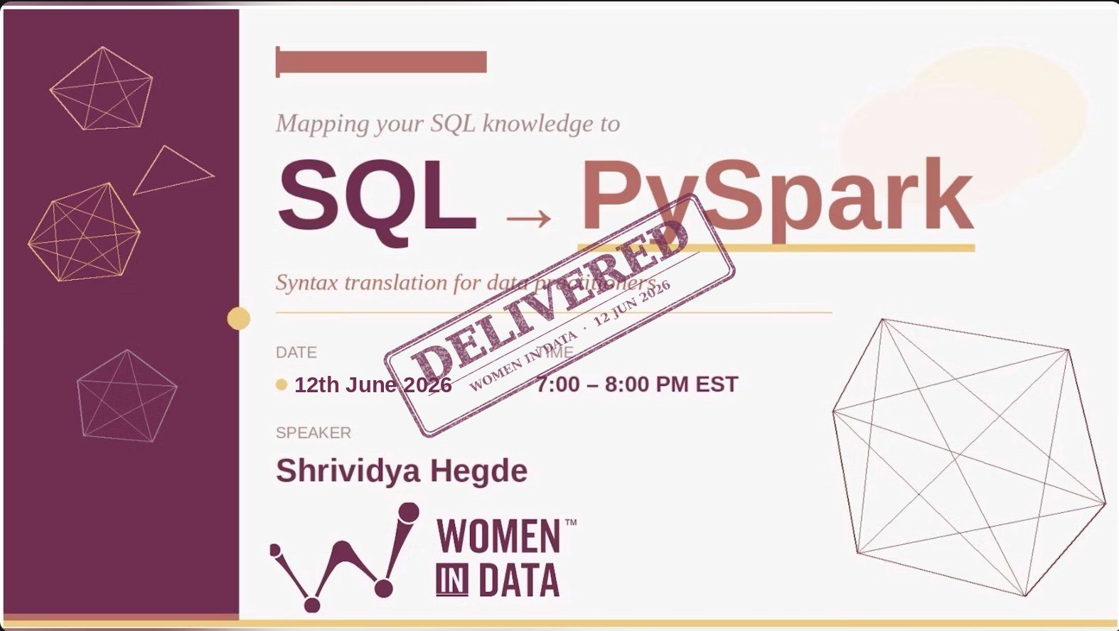 SQL to PySpark practical session